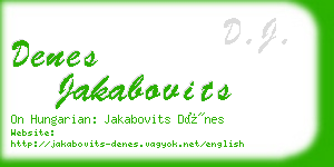 denes jakabovits business card